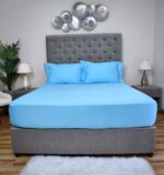 VLM Aero Blue Cotton-Blend Bedsheet Set