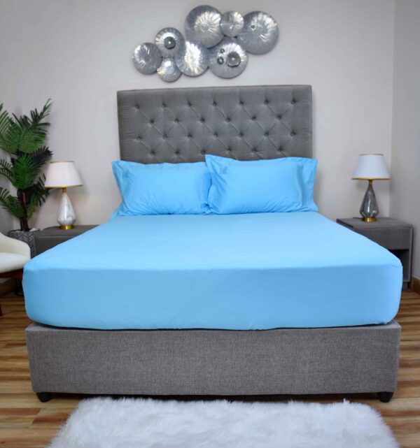 VLM Aero Blue Cotton-Blend Bedsheet Set