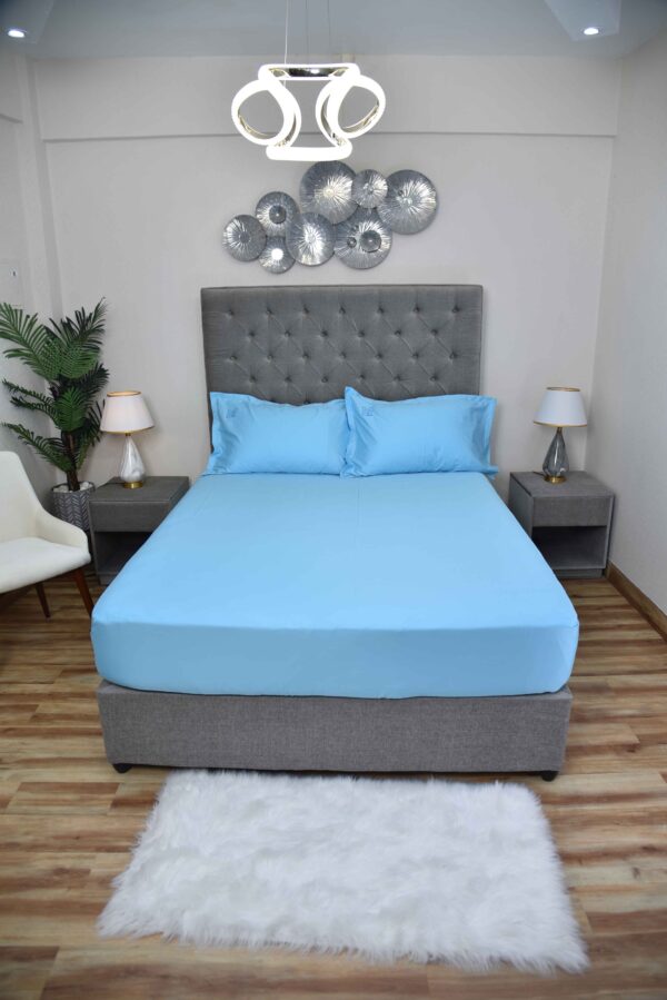 VLM Aero Blue Cotton-Blend Bedsheet Set